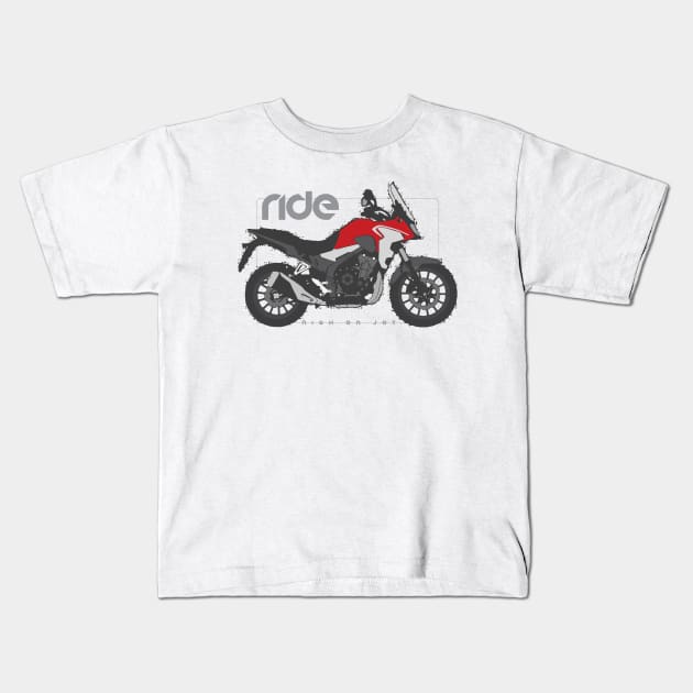 Ride adv 500 red Kids T-Shirt by NighOnJoy